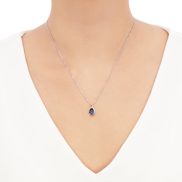 Gemstone Classics&#8482; Lab Created Sapphire 10ky & Silver Pendant