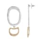 Bella Uno Two-Tone Oval Hammered Dangle Post Earrings - image 1