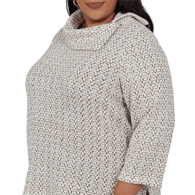 Plus Size Alfred Dunner Luxe Be A Lady Cowl Neck Sweater