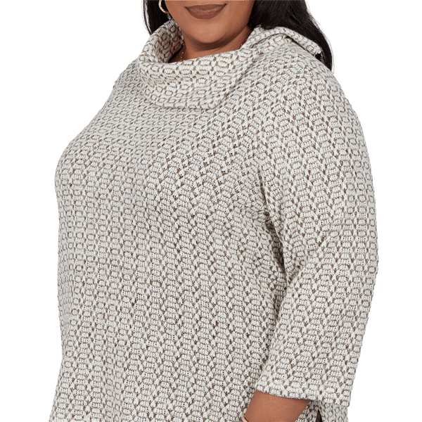 Plus Size Alfred Dunner Luxe Be A Lady Cowl Neck Sweater
