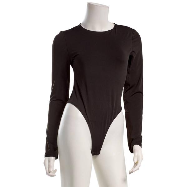 Juniors Love Tree Long Sleeve Crew Neck Bodysuit - image 
