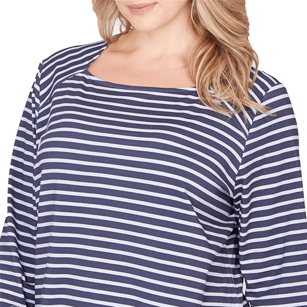 Plus Size Ruby Rd. Must Haves II Square Neck Stripe Tee