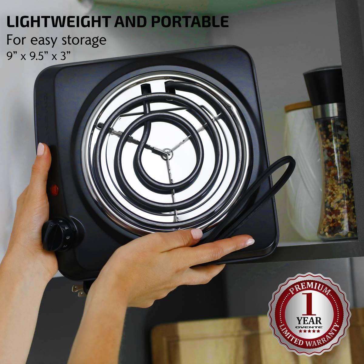 Ovente Electric Single Coil Burner 6in. Hot Plate Cooktop - Black