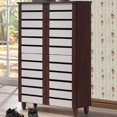 Baxton Studio Gisela Two-Tone Shoe Cabinet