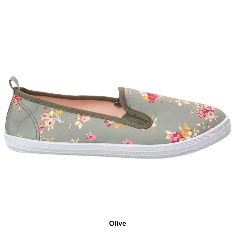 Womens Take A Walk Floral Canvas Flats