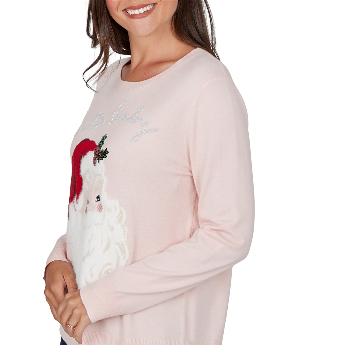 Petite Ruby Rd. Happy Holidays Santa Baby Christmas Sweater