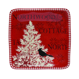 222 Fifth Northwood Cottage Holiday 12pc Porcelain Dinnerware Set