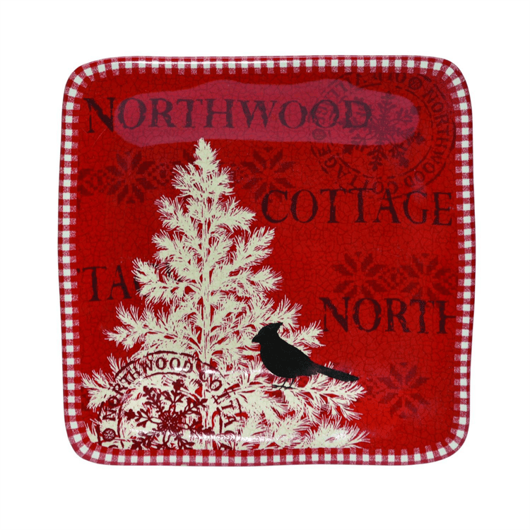 222 Fifth Northwood Cottage Holiday 12pc Porcelain Dinnerware Set