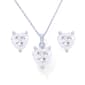 Sterling Silver Cubic Zirconia Heart Pendant & Earring Set - image 1