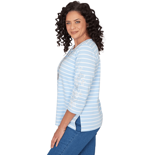 Womens Alfred Dunner Classics 3/4 Sleeve Butterflies Blouse