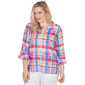 Womens Alfred Dunner The Royal Treatment 3/4 Sleeve Plaid Blouse - image 3