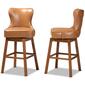 Baxton Studio Gradisca Brown Wood 2pc. Swivel Bar Stool Set - image 3