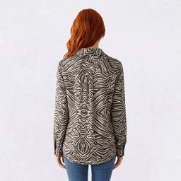 Juniors A. Byer Zebra Satin Button Up