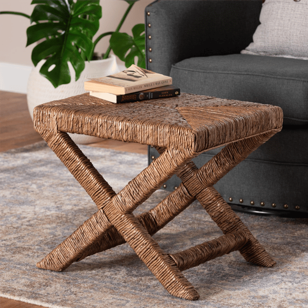 bali & pari Alda Woven Seagrass Ottoman