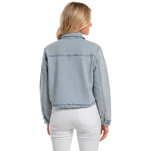 Womens Baccini Drawcord Waistband Cropped Denim Jacket