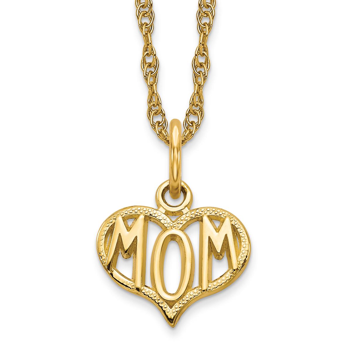 Gold Classics™ 10kt. Yellow Gold Mom Open Heart Pendant