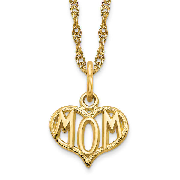 Gold Classics&#40;tm&#41; 10kt. Yellow Gold Mom Open Heart Pendant - image 