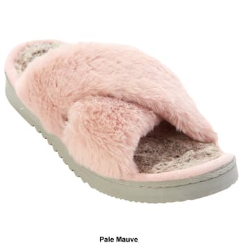 Womens Dearfoams® Crossband Slide Slippers - Boscov's