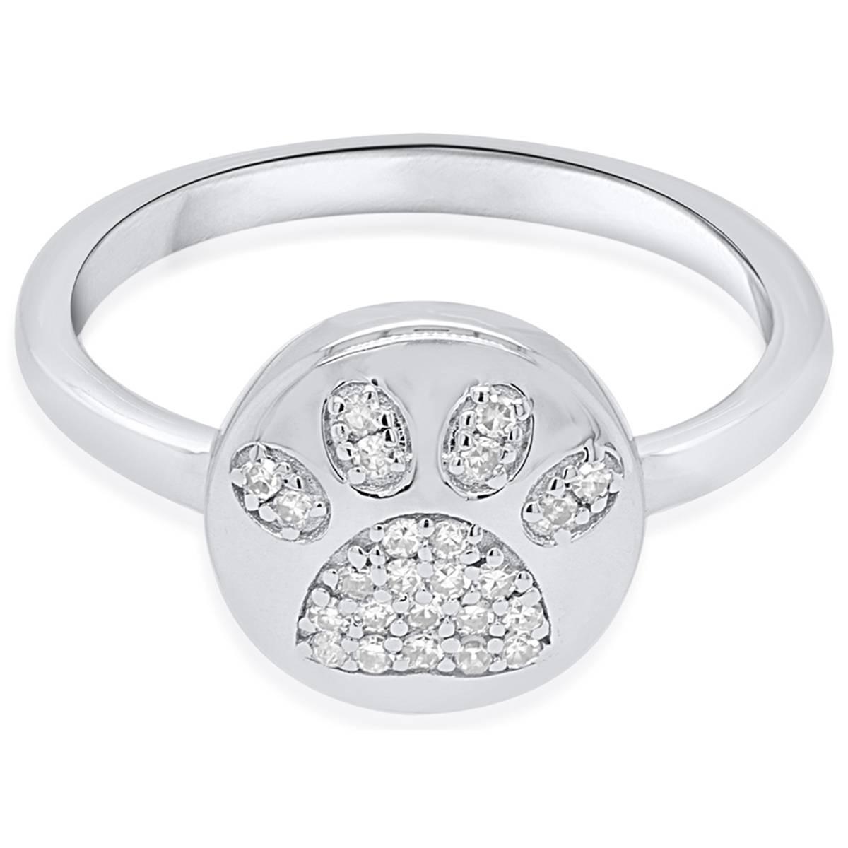 Nova Star® 1/10ctw. Lab Grown Diamond Paw Ring in Sterling Silver