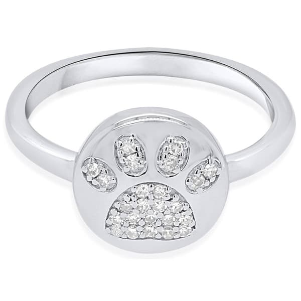 Nova Star® 1/10ctw. Lab Grown Diamond Paw Ring in Sterling Silver