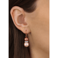 1928 Copper-Tone Multi-Color Faux Pearl Bead Drop Earrings - image 2