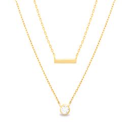 Bar CZ D/C Cable Necklace