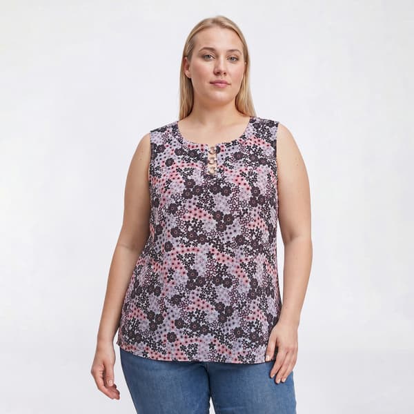 Plus Size Preswick & Moore(R) Sleeveless Ditsy Floral Rings Blouse - image 