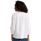 Petite Jones New York 3/4 Sleeve Embroidered Trim Linen Blouse - image 2