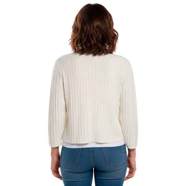 Womens Nina Leonard 3/4 Sleeve Seam Texture Shrug