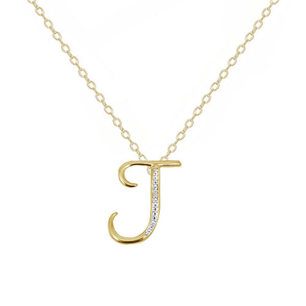 Accents by Gianni Argento Diamond Initial J Pendant Necklace - image 