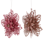 Northlight 4pc. Glittered Pink Poinsettia Christmas Ornaments - image 5