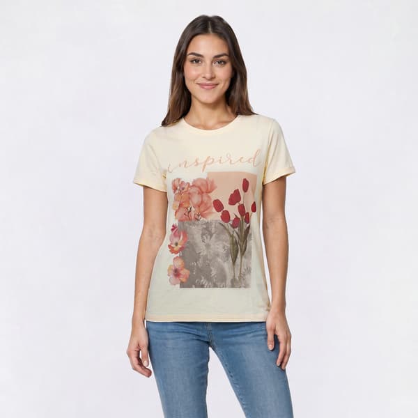 Womens Bare Your Soul By Sweet Soul Floral Inspired Tee - image 