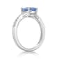 Sterling Silver Ring w/ Created Aquamarine & White Topaz Gemstone - image 2