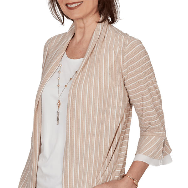 Petite Alfred Dunner Grand Bazaar Stripe Two in One Blouse