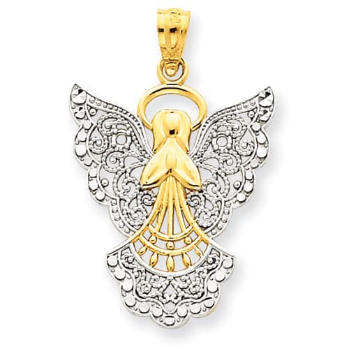 Gold Classics&#40;tm&#41; 14kt. Gold Filligree Angel Pendant - image 