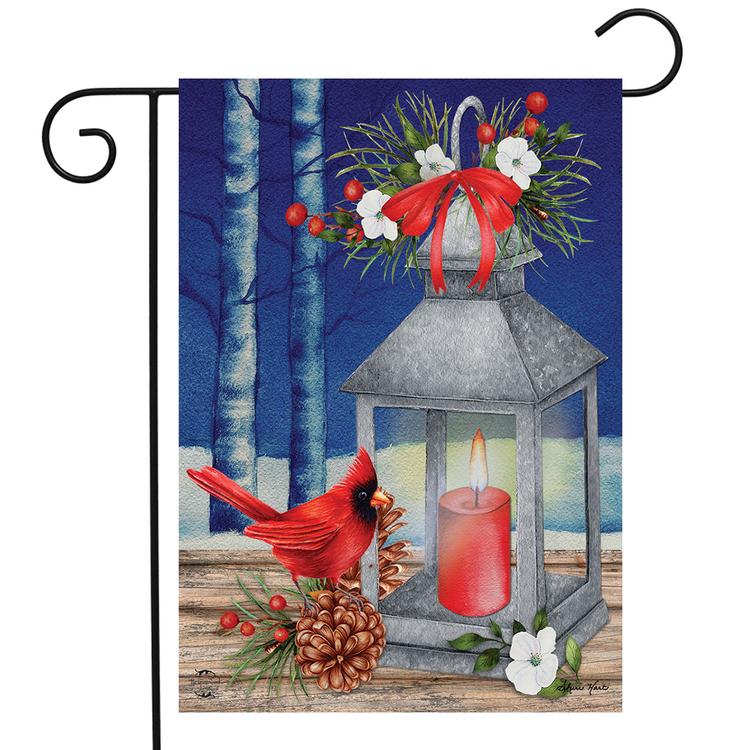 Briarwood Lane Lantern and Cardinals Garden Flag