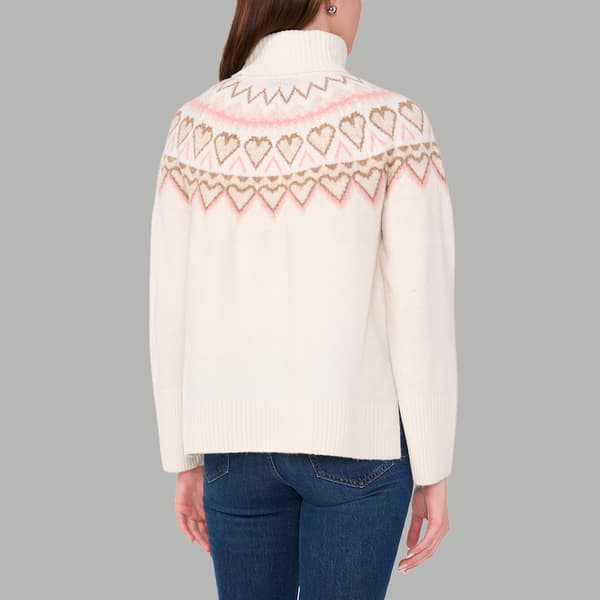 Womens Sami & Jess Long Sleeve Heart Fair Isle Turtleneck Sweater