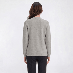 Womens Verve Ami Long Sleeve Waffle Stitch Cardigan - Pebble Grey
