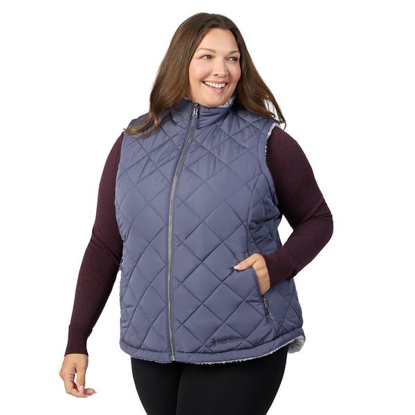 Plus Size Free Country Sherpa Stratus Lite Reversible Vest - image 