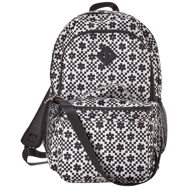 Madden Girl Nylon Backpack w/Lunch Box - Checkered