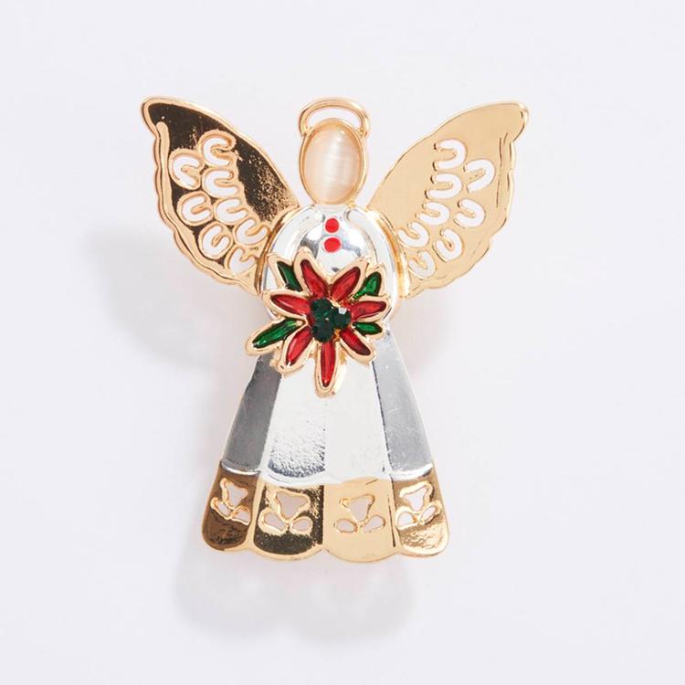 Gold & Pearl Angel w/ Wings Pin