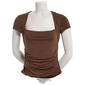 Juniors Madden Girl Faux Shrug Side Ruch Cap Sleeve Top - image 1