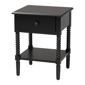 Baxton Studio Braith Farmhouse Black Spindle Wood 1-Drawer Night - image 1