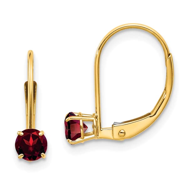 Gemstone Classics&#40;tm&#41; 14kt. Gold Garnet Drop Earrings - image 