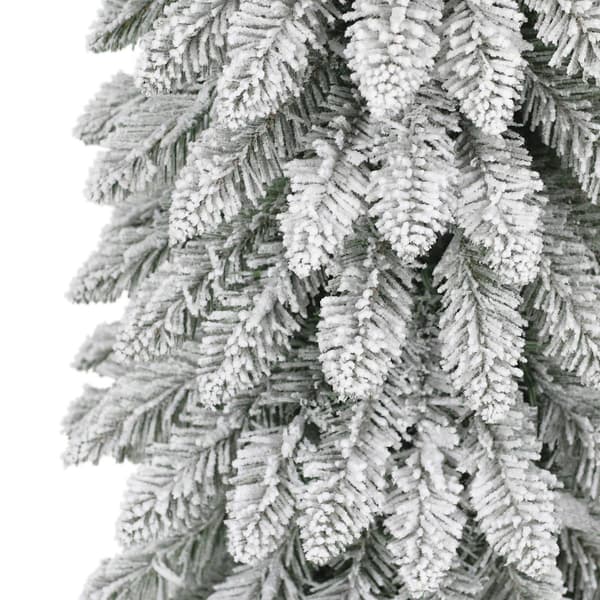 Puleo International 7ft. Pre-Lit Flocked Alpine Christmas Tree