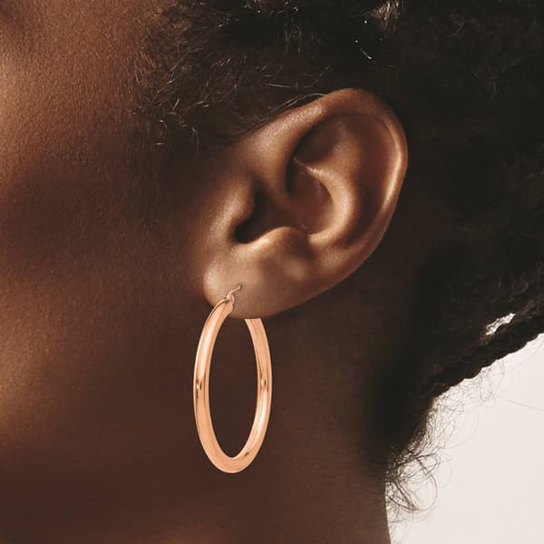 Womens Gold Classics™ 14kt. Rose Gold 35mm Tube Hoop Earrings