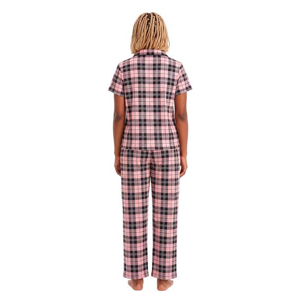 Juniors Derek Heart Short Sleeve Dumfries Plaid Pajama Set