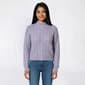Juniors Pink Rose Fuzzy Feather Mock Neck Cable Knit Sweater - image 5