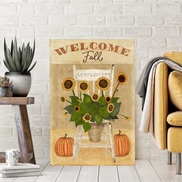 Courtside Market Fall Sunflower Chair Wall Art - 12x18