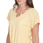 Womens Hearts of Palm Peachy Keen Eyelet Tie Front Blouse - image 5